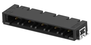 TE CONNECTIVITY - ERNI 524232-E Connector, Black, ERNI VolTron 1000 Series, 5 Contacts, 6.2 mm, Header, Surface Mount Right Angle