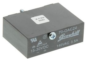 GRAYHILL 70-OAC24 AC Output Module, 9 mA, 24 VDC, 120 VAC, Standard, Normally Open, ZVT