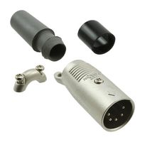 ITT CANNON XLR-5-12C XLR Connector, 5 Contacts, Plug, Cable Mount, Silver Plated Contacts, Aluminum Body, XL Series
