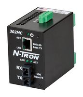 RED LION CONTROLS 302MC-N-SC Converter, Industrial Media, N-Tron Networking Series, 10/100BaseTX to 100BaseFX, 10 to 30 Vdc