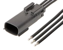MOLEX 216283-1031 Cable Assembly, MX150 Plug to Free End, 3 Positions, 3.5 mm, 1 Row, 150 mm, 5.9 "