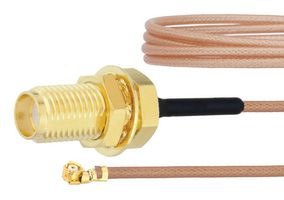 FAIRVIEW MICROWAVE FMCA1003-6 RF / Coaxial Cable Assembly, 6 ", 152.4 mm, RG178, SMA Bulkhead Jack, UMCX 2.5 Plug, 50 ohm