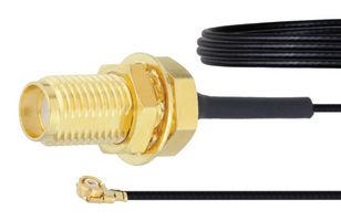 FAIRVIEW MICROWAVE FMCA1005-6 RF / Coaxial Cable Assembly, 6 ", 152.4 mm, 0.81mm, SMA Bulkhead Jack, UMCX 2.1 Plug, 50 ohm