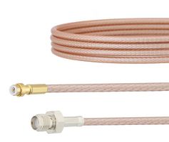 FAIRVIEW MICROWAVE FMCA1429-4 RF / Coaxial Cable Assembly, Snap-On, 4 ", 101.6 mm, RG316/U, MMBX Plug, SMA Jack, 50 ohm