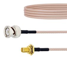 FAIRVIEW MICROWAVE FMC0812316-60 RF / Coaxial Cable Assembly, 5 ft, 1.52 m, RG316, BNC Plug, SMA Bulkhead Jack, 50 ohm