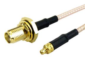 FAIRVIEW MICROWAVE FMC0912315-120 RF / Coaxial Cable Assembly, 10 ft, 3.05 m, RG316, MMCX Plug, SMA Bulkhead Jack, 50 ohm