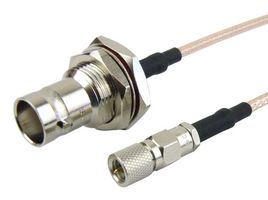 FAIRVIEW MICROWAVE FMC1038316-12 RF / Coaxial Cable Assembly, 12 ", 305 mm, RG316, 10-32 Plug, BNC Bulkhead Jack, 50 ohm