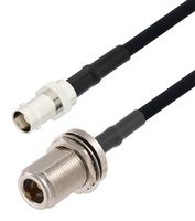 FAIRVIEW MICROWAVE FMCA2708-48 RF / Coaxial Cable Assembly, 4 ft, 1.21 m, RG223, BNC Jack, N Type Bulkhead Jack, 50 ohm