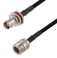 FAIRVIEW MICROWAVE FMCA2719-100CM RF / Coaxial Cable Assembly, 3.3 ft, 1 m, RG223, BNC Bulkhead Jack, N Type Jack, 50 ohm