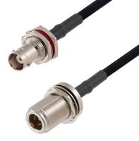 FAIRVIEW MICROWAVE FMCA2720-24 RF / Coaxial Cable Assembly, 24 ", 610 mm, RG223, N Type Bulkhead Jack, BNC Bulkhead Jack, 50 ohm