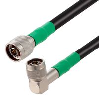 FAIRVIEW MICROWAVE FMCA3208-12 RF / Coaxial Cable Assembly, 12 ", 305 mm, RG214, N Type Plug, N Type Right Angle Plug, 50 ohm