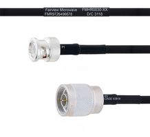 FAIRVIEW MICROWAVE FMHR0030-60 RF / Coaxial Cable Assembly, 5 ft, 1.52 m, RG223, BNC RP Plug, N Type RP Plug, 50 ohm