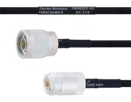 FAIRVIEW MICROWAVE FMHR0037-60 RF / Coaxial Cable Assembly, 5 ft, 1.52 m, RG223, N Type RP Plug, N Type RP Jack, 50 ohm