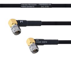 FAIRVIEW MICROWAVE FMHR0053-60 RF / Coaxial Cable Assembly, 5 ft, 1.52 m, RG223, SMA RP Right Angle Plug