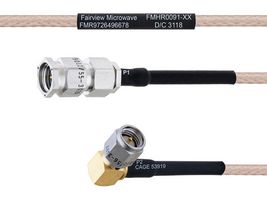 FAIRVIEW MICROWAVE FMHR0091-16 RF / Coaxial Cable Assembly, 16 ", 406.4 mm, RG316, SMA RP Plug, SMA RP Right Angle Plug, 50 ohm