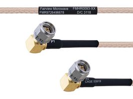 FAIRVIEW MICROWAVE FMHR0093-6 RF / Coaxial Cable Assembly, 6 ", 152.4 mm, RG316, SMA RP Right Angle Plug