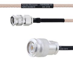 FAIRVIEW MICROWAVE FMHR0096-16 RF / Coaxial Cable Assembly, 16 ", 406.4 mm, RG316, SMA RP Plug, TNC RP Plug, 50 ohm