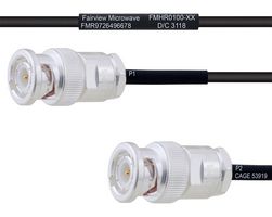 FAIRVIEW MICROWAVE FMHR0100-16 RF / Coaxial Cable Assembly, 16 ", 406.4 mm, RG174, BNC RP Plug, BNC RP Plug, 50 ohm