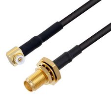 FAIRVIEW MICROWAVE FMC00619-48 RF / Coaxial Cable Assembly, Snap-On, 4 ft, 1.21 m, RG174, MMBX Right Angle Plug, SMA Bulkhead Jack