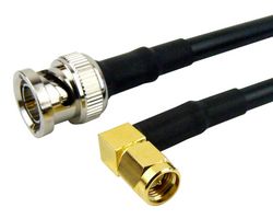 FAIRVIEW MICROWAVE FMC0408058-36 RF / Coaxial Cable Assembly, 36 ", 914.4 mm, RG58C/U, SMA Right Angle Plug, BNC Plug, 50 ohm