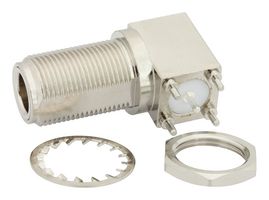 FAIRVIEW MICROWAVE FMCN1380 RF / Coaxial Connector, N Coaxial, Right Angle Bulkhead Jack, Through Hole Right Angle, 50 ohm