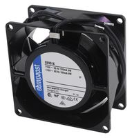 EBM-PAPST 8830N AC Axial Fan, 115V, Square, 80 mm, 38 mm, Sleeve Bearing, 21.2 CFM