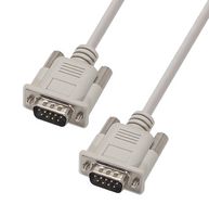 L-COM CS2N9MM-25 Computer Cable, D Sub 9 Position Plug, D Sub 9 Position Plug, 25 ft, 7.6 m, Light Gray