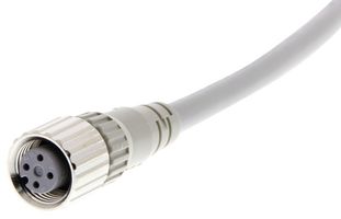 ARATAS (FORMERLY OMRON COMPONENTS) XS2F-D421-C80-F Sensor Cable, M12 Receptacle, Free End, 4 Positions, 1 m, 3.3 ft, XS2 Series