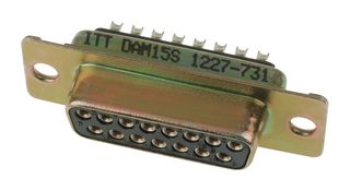 ITT CANNON M24308/1-2F D Sub Connector, Standard, Receptacle, MIL-DTL-24308 Series, 15 Contacts, DA, Solder Cup