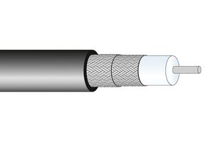 HUBER+SUHNER RG"223"/U Coaxial Cable, 100 ft, RG223, RG223/U, Silver Plated Copper, 5.4 mm, 50 ohm, Black