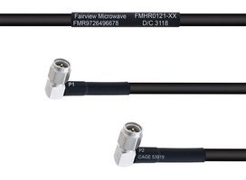 FAIRVIEW MICROWAVE FMHR0121-60 RF / Coaxial Cable Assembly, 5 ft, 1.52 m, RG58, SMA RP Right Angle Plug, SMA RP Right Angle Plug