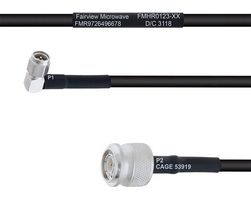 FAIRVIEW MICROWAVE FMHR0123-30 RF / Coaxial Cable Assembly, 30 ", 762 mm, RG58, SMA RP Right Angle Plug, SMA RP Plug, 50 ohm