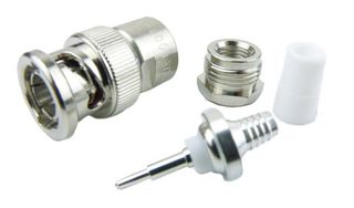 FAIRVIEW MICROWAVE SC6037 RF / Coaxial Connector, BNC Coaxial, Straight Plug, Solder, Clamp, 50 ohm, RG55, RG58, Brass