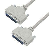 L-COM CSMN25MM-25 Computer Cable, D Sub 25 Position Plug, D Sub 25 Position Plug, 25 ft, 7.6 m, Light Gray