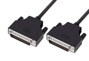 L-COM CSMUZ25MM-125 Computer Cable, D Sub 25 Position Plug, D Sub 25 Position Plug, 125 ft, 38.1 m, Black