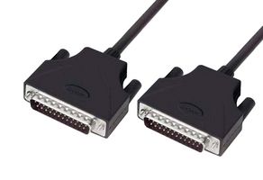 L-COM CSMUZ25MM-2.5 Computer Cable, D Sub 25 Position Plug, D Sub 25 Position Plug, 2.5 ft, 762 mm, Black