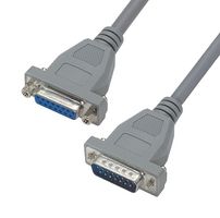 L-COM CSM15MF-5 Computer Cable, D Sub 15 Position Plug, D Sub 15 Position Receptacle, 5 ft, 1.5 m, Gray