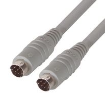 L-COM DK238MM-25 Computer Cable, Mini DIN 8 Position Plug, Mini DIN 8 Position Plug, 25 ft, 7.6 m, Gray