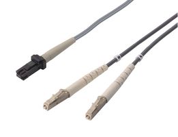 L-COM FODPMT-LC-01 Fiber Optic Cable, Multimode, OM1, 2 Fibers, 62.5µm / 125µm, MT-RJ to LC Duplex, 3.3 ft