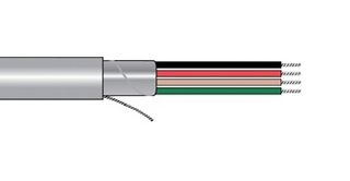 ALPHA WIRE M3244 SL005 Multiconductor Cable, Shielded, 4 Conductor, 18 AWG, 0.81 mm², 100 ft, 30 m