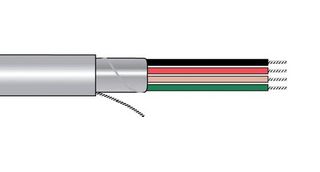 ALPHA WIRE M3244 SL001 Multiconductor Cable, Shielded, 4 Conductor, 18 AWG, 0.81 mm², 1000 ft, 305 m