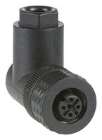 TELEMECANIQUE SENSORS XZCC12FCP40B Sensor Connector, OsiSense XZ Series, M12, Male, 4 Positions, Screw Pin, Right Angle Cable Mount