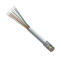L-COM TDC005-1 Ethernet Cable, RJ45 Plug to Free End, Gray, 304.8 mm, 1 ft