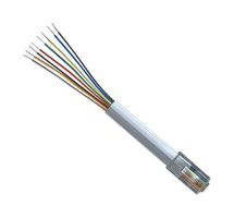 L-COM TDC005-2 Ethernet Cable, RJ45 Plug to Free End, Gray, 610 mm, 2 ft