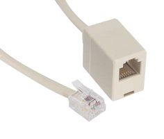 L-COM TDC48R Ethernet Cable, 6P4C, Beige, 254 mm, 10 "