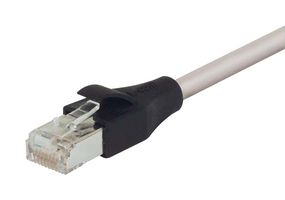 L-COM TRD695SZ-300 Ethernet Cable, Cat6, RJ45 Plug to RJ45 Plug, Light Gray, 91.4 m, 300 ft