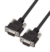L-COM CS2HB15MM-15 Computer Cable, HD-15 Plug, HD-15 Plug, 15 ft, 4.6 m, Black, CS2HB15MM Series