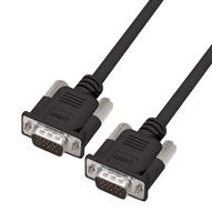L-COM CS2HB15MM-25 Computer Cable, HD-15 Plug, HD-15 Plug, 25 ft, 7.6 m, Black, CS2HB15MM Series
