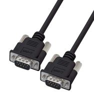 L-COM CS2NB9MM-25 Computer Cable, D Sub 9 Position Plug, D Sub 9 Position Plug, 25 ft, 7.6 m, Black