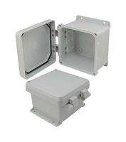 L-COM NBN060604 Plastic Enclosure, Non Metallic Hinges, Wall Mount, Polyester (PET), Glass Fibre Reinforced, 186 mm